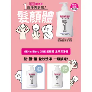 MEN'S Biore 髮顏體全效潔淨露(淨爽草本) 480ml【家樂福】