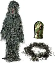 [Generic] Camouflage Cape, Sniper Grass Camouflage Clothes, Breathable Sniper Grass Clothes With Hat And Storage Bag