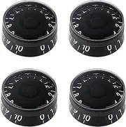 Banworks '60s Style Electric Guitar Control Knobs Metric 18-Spline 2 Tone 2 Volume Knobs 6mm (15/64") Speed Knobs for Epiphone Les Paul SG Electric Guitars Pack of 4 JT/XN-02 Black