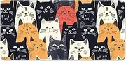 Cartoon Playful Cute Cats Large Mouse Pad, Kawaii Funny Cat Design Mousepad XL, Extra Large Mouse Pad for Desk, Gaming Laptop Pad, Office Keyboard Desktop Decor, 80×40cm 31''×16''