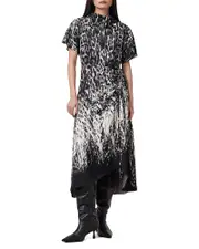 Allsaints Rosie Draped Midi Dress