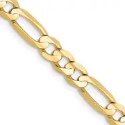 22 Inch 10K 4.5mm Concave Open Figaro Chain