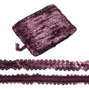 1-Pack Elastic Sequins Trim, 11 Yards 0.8 Inch 2 Row for Crafts [Wine Red]