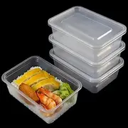 50 SETS 650ml Takeaway Containers with Lids,disposable containers,meal preparation container,50 food storage container with lid, reusable lunch box, clear plastic foods lunch box, BPA-free, bento box