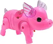 Kisangel Electronic Interactive Walking Pig Educational Musical with Cool Lighting Electric Walking Feature Traction Rope Design Present