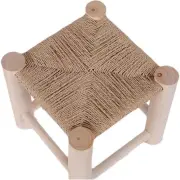 NNEOBA Hand-Woven Wooden Shoe Changing Stool - Beige Pine Stool with Non-Slip Surface