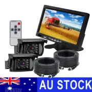 7" Monitor 4 PIN HD 2X Sony IR CCD Reversing Camera 2x 10m Kit For Truck Caravan