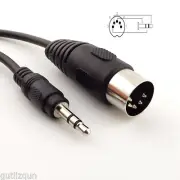 1pcs 5 Pin Din MIDI Male Plug to 3.5mm1/8in Male TRS Stereo Audio Cable 5FT 1.5M