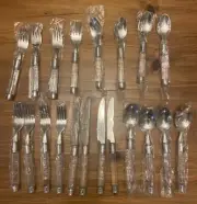 Vintage Gibson Clear Lucite 20 Piece Flatware Set