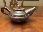 ASIAN TEAPOT OLD Stoneware Signed KS ART STUDIO Pottery ORIENTAL COOL