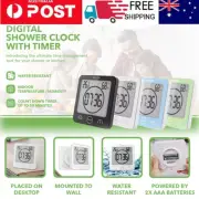 Waterproof Digital Bathroom Shower Clock Timer Alarm Temperature Humidity Meter