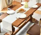 NEW Wracra Embroidery Table Runner Farmhouse Style 90" Ivory