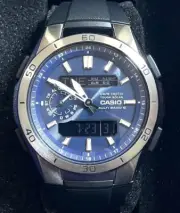 CASIO WAVE CEPTOR WVA-M650-2AJF Blue Tough Solar Atomic Radio Watch Japan FdExDH