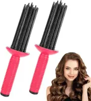 2 Pack Curling Roll Comb, Hair Styler for Curly Hair, Curly Hair Brush Styling T