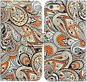 iPhone SE 2022 Case,iPhone SE 3rd gen Case,iPhone SE 2020 Case,Bcov Orange Paisley Pattern Leather Flip Case Wallet Cover with Card Slot Holder Kickstand for New 4.7" iPhone SE/iPhone 8/iPhone 7