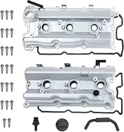 MILIPARTS Upgrade Aluminum Engine Valve Covers w/Gaskets Compatible with 2003-2008 Nissan 350Z Infiniti G35 FX35 M35 VQ35DE 3.5L V6 Replaces Parts 13264-AM600 13264-AM610 (Silver)