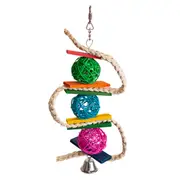 Kazoo Snake with Colour Wicker Ball and Bell Bird Toy