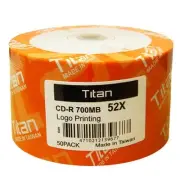 50 Titan Logo 52X CD-R CDR Blank Disc Storage Media 80Min 700MB
