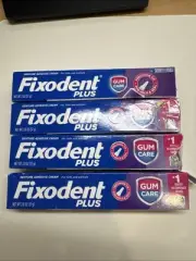 4 sealed boxes-Fixodent Plus Denture Adhesive Cream 2oz Gum Care, Precision Tip