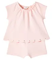 [Chloe Kids] Chloé Kids Baby logo cotton playsuit M 24 pink
