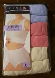 Vintage Women's Briefs Size 9 Underwear 6 Pack Kmart- Purple, Pink, Yellow