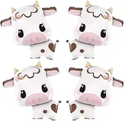 4 Cow Balloons - Cow Printed Balloons and Cowboy Party Decoration - Thick Balloons Suitable for Baby Bathing, Birthday, Wedding, Party Decoration