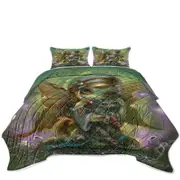 Cool Dark Art My Zombie Kitty Dead Fairy and Cat Coverlet