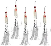 Saltwater Fishing Lures - 5X Luminous Lures for Bass Fish,Trolling Drifting Angling Gear, Realistic Swimbait Feathers for Walleye, Pike, Cod, Mackerel, Bluegill