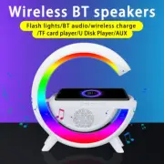 New LED Atmosphere Light Wireless Charger Desk Lamp Bluetooth Audio