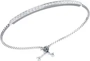 [Demira] 1/2 ct Single Line Diamond Tennis Bolo Bracelet in Solid 925 Sterling Silver, Free Size