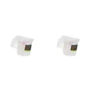 2x TopChef Plastic Measuring Jug Set Kitchen Liquid Measuring Tools Transparent