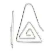 Sterling Silver Rhodium-Plated Hook Triangle Earrings
