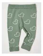 [Sprout] Essential Duck Intarsia Knit Leggings in Green