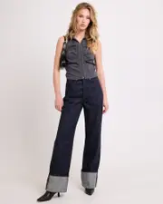 Coco Relaxed Denim Jeans Turn Up