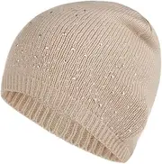 [Generic] Winter Warm Knitted Crochet Wool Women Skull R stone Beanie Cap Slouchy Skiing (beige) Beige One Size