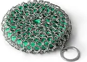 GreaterGoods Cast Iron Chainmail Scrubber, Easy on Your Hands, Dishwasher Safe, Cleaner Scraper & Scrubber for Your Cast Iron Skillet, Wok, or Pan