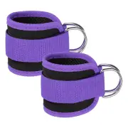 2Pcs Ankle Strap for Cable Machine, Gym Cable Kickback Ankle Wraps, Purple
