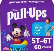Huggies Pull-Ups Boys Leak Free Potty Training Pants, 5T-6T (46+ lbs), 60 Count