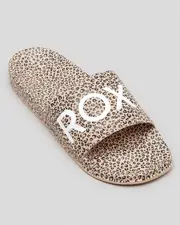 [Roxy] Roxy Women's Slippy Printed Slides Sandals in Cheetah Animal Size 2 2 Cheetah Animal