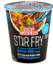 Nissin Cup Noodles Stir Fry Korean BBQ Flavor Asian Noodles in Sauce 2.89 oz.