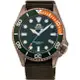 Orient 東方錶 RA-AC0K04E WATER RESISTANT 日期潛水夜光尼龍帶錶/綠 43.4mm