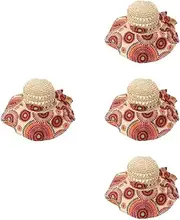 [SHERCHPRY] 4pcs Sun Hat Bucket Hats for Woman Beach Hats for Women Women's Hats & Caps Sunshade Hat Wide Brim Hat Beach Hat for Decor Wide Brim Straw Hat Straw Hats Fabric
