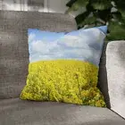 CUSHION COVER PILLOW CASE|YELLOW FLOWER FIELDS SUNNY CLOUDS