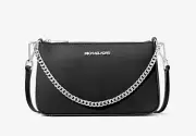 Michael Kors Jet Set Med Zip Saffiano Leather Pouchette Crossbody Chain & Strap