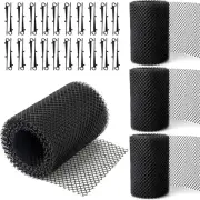 4 Pack Gutter Guard Mesh Rolls Plastic Rain Gutter Leaf Guards with Fixed Hooks