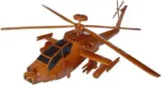 AH64 Apache Mahogany Wood Desktop Helicopter Model