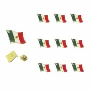 10 Pc Mexico Flag Lapel Pin Back Patriotic Enamel Badge Hat Tie Mexican Flag