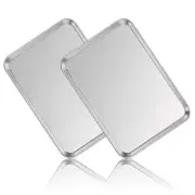 Stainless Steel Baking Sheet Set of 2, Deedro Cookie Sheet Metal Baking Pan O...