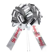 25 Inch Big Car Pull Bow Metallic Giant Bow for Decoration Silver Red