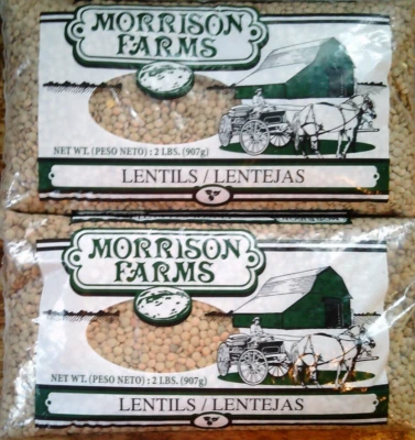 LOT of 2 Morrison Farms Lentils, 32oz per bag (TOTAL 4 lb) **PACKED in Dec 2024*